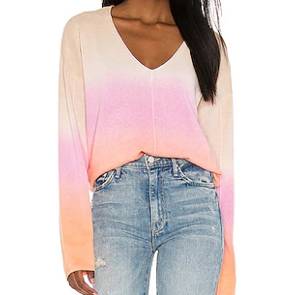 Revolve Sanctuary Horizon Sweater Pink Sherbert Ombre Small Lightweight